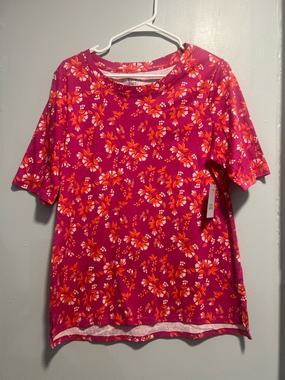 croft & barrow Magenta Floral Short-Sleeve Tee